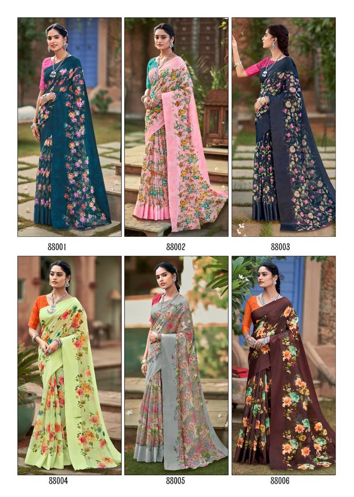 Lt Chitralekha Fancy Ethnic Wear Printed Georgette Designer Saree Collection
